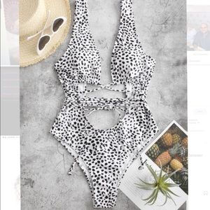 NWT Soldout Leopard Backless Cut-Out Swimsuit